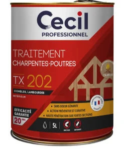 Sale CECIL PROFESSIONEL Traitement Charpentes - Poutres TX 202 - 5L