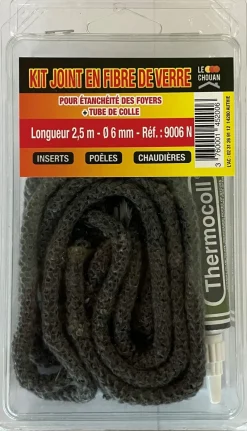 New LE CHOUAN Tresse de fibre de verre noir Ø6mm + tube de colle 17ml