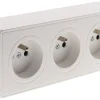 Online ZENITECH Triple prise 2 pôles + terre 16A saillie vulco blanc