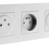 Best ZENITECH Triple prise push artezo blanc câblée + boîte 3 pôles