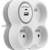 ZENITECH Triplite 16A + chargeurs USB A+C + blanc/gris bolea