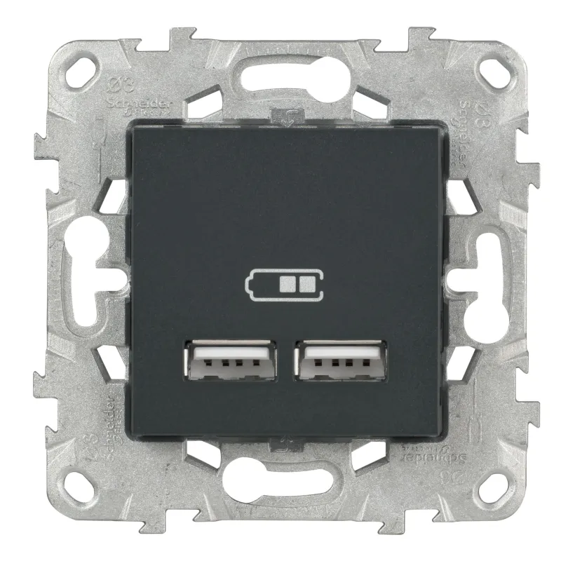 Best SCHNEIDER Unica2 prise alimentation double USB 5V anthracite