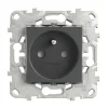 Outlet SCHNEIDER Unica2 prise, 2 pôles+ terre - anthracite