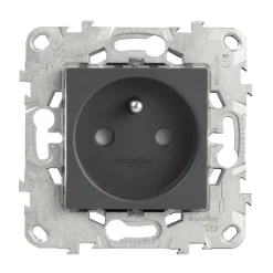 Outlet SCHNEIDER Unica2 prise, 2 pôles+ terre - anthracite