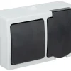 New Va-et-vient Aquae +prise 2 pôles + terre horizontal IP44