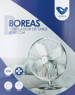 New VOLTMAN Ventilateur de table Boras chromé Ø40cm 50W