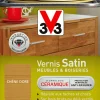 Clearance V33 Vernis intérieur meubles/boiseries chêne doré Cire 0,5L