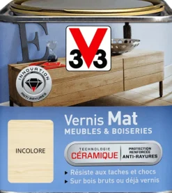 Sale V33 Vernis intérieur meubles/boiseries incolore mat 0,5L