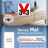 V33 Vernis intérieur meubles/boiseries blanc patiné mat 250 ml