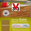 V33 Vernis meubles et boiseries chêne moyen ciré 0,5L