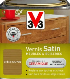 V33 Vernis meubles et boiseries chêne moyen ciré 0,5L