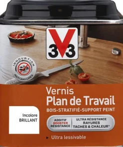 V33 Vernis Plan de Travail incolore satin 0,5L