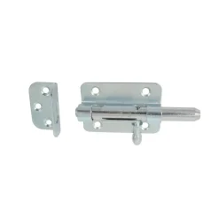 AFBAT Verrou de box à visser + gâche Ø8 mm zingué blanc