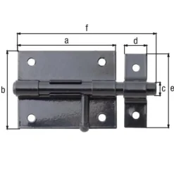 Best GAH ALBERTS Verrou de box zingué noir avec gâche attachée 57x100 mm