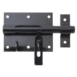 Hot GAH ALBERTS Verrou porte-cadenas zingué noir + gâche attachée 90/130 mm