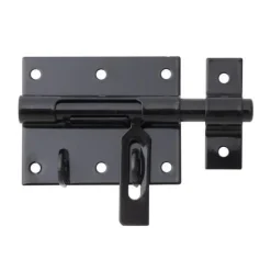 New GAH ALBERTS Verrou porte-cadenas zingué noir + gâche attachée 80/116 mm