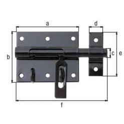 New GAH ALBERTS Verrou porte-cadenas zingué noir + gâche attachée 80/116 mm