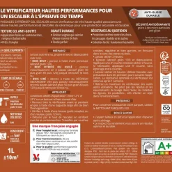 V33 Vitrificateur gel escaliers chêne moyen satin 0.75 L