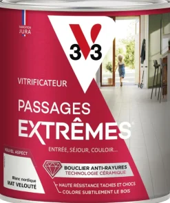 V33 Vitrificateur passages extrêmes blanc nordique mat 0,75L