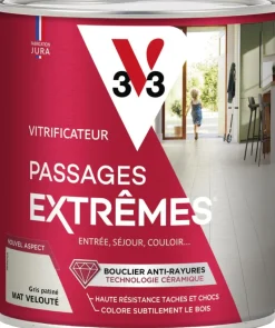 V33 Vitrificateur passages extrêmes gris patiné mat 0,75L